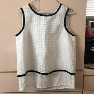 white sleeveless blouse